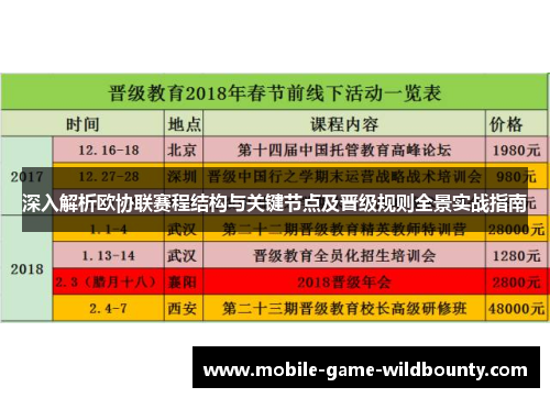 深入解析欧协联赛程结构与关键节点及晋级规则全景实战指南 深入解析欧协联赛程结构与关键节点及晋级规则全景实战指南